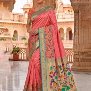 Peach Pink Saree