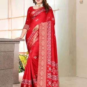 Red Saree Cotton